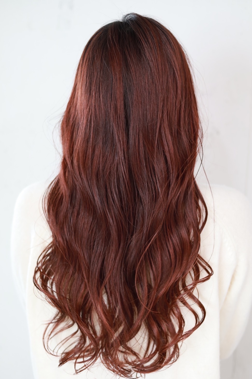 ゆるふわ大人ウェーブ_オレンジブラウン_ロング[東陽町]：Hair Catalog／ヘアカタログ｜【東陽町駅1分の美容室】縮毛矯正/髪質改善