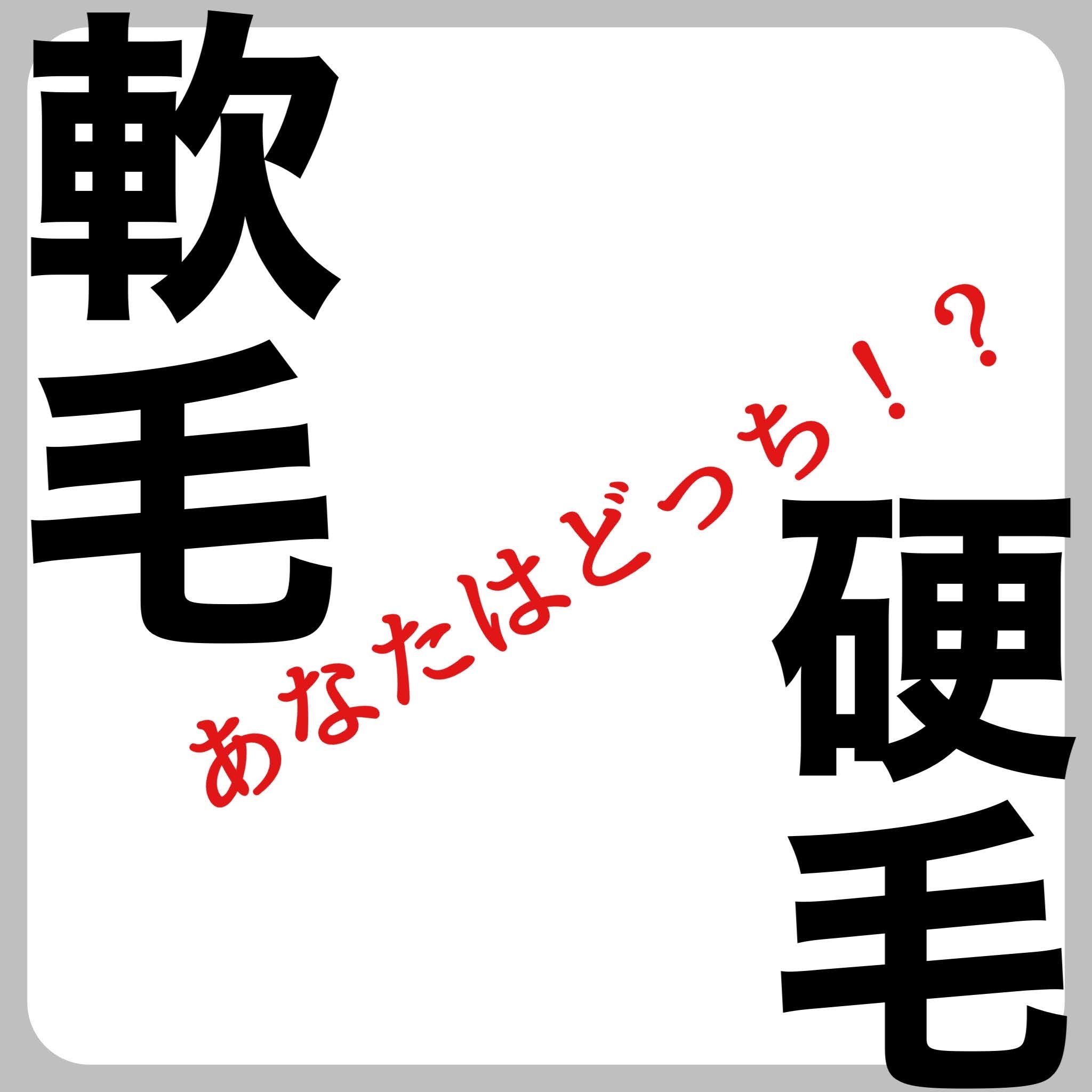 軟毛硬毛あなたはどっち！？